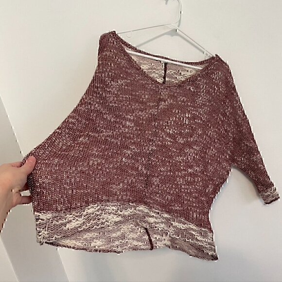 KUT FROM THE KLOTH STITCH FIX Nancy Marled Sweater Top Burgundy Red 3/4 Sleeve S - Picture 8 of 12